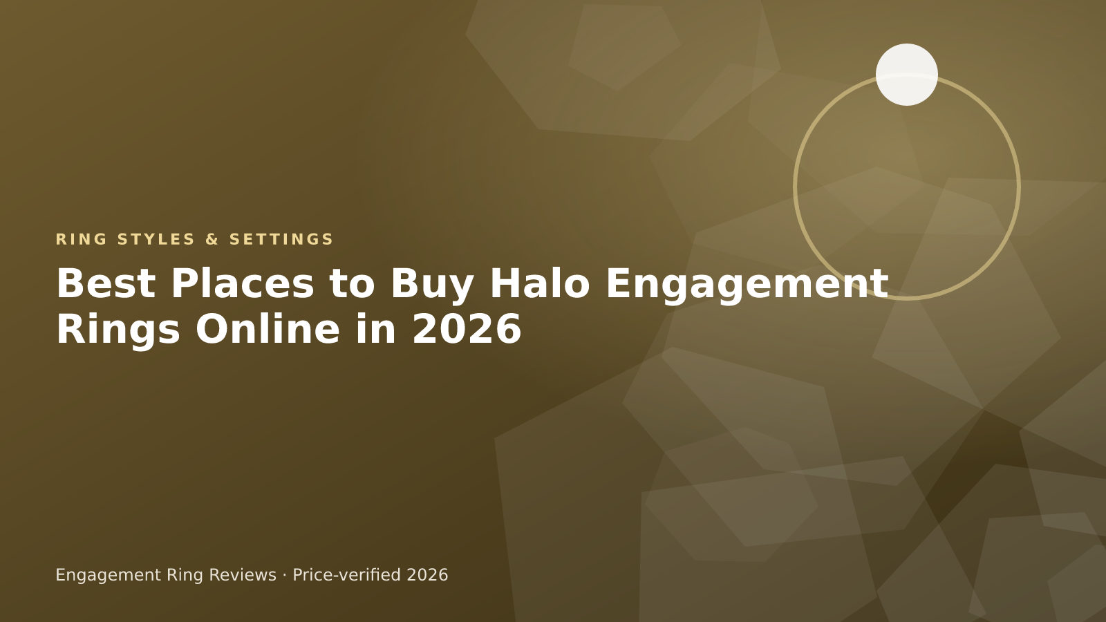 Halo engagement ring with a round center diamond and a diamond halo